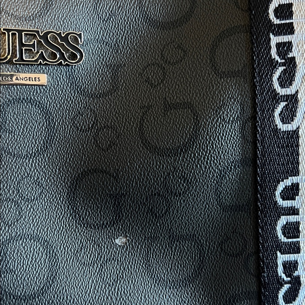 GUESS Logo Debossed Rolling Black Duffel Weekender Travel Bag - Picture 13 of 16